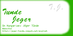 tunde jeger business card